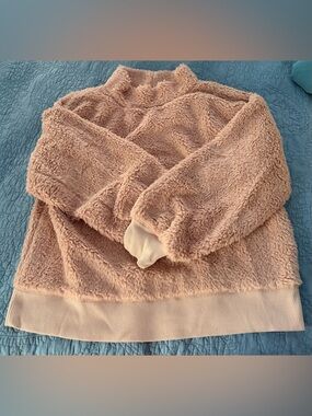 NWT XLT GAP Plush Sherpa Fleece Mock Turtleneck Pullover in Dusty Pink